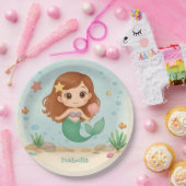 Simple cute little mermaid ペーパープレート (パーティー)