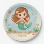 Simple cute little mermaid ペーパープレート (正面)