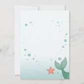 Simple cute little mermaid baby shower invitation 招待状 (裏面)