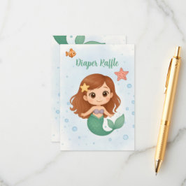 Simple cute little mermaid  enclosure card エンクロージャーカード