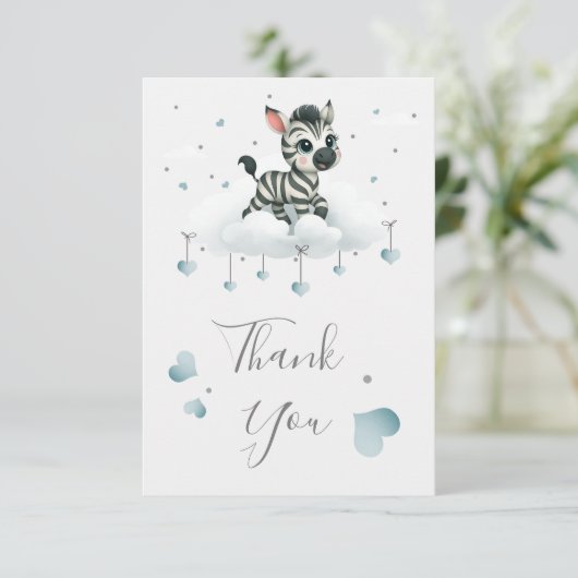 Simple cute little zebra  サンキューカード (スタンド正面)
