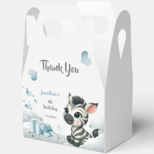 Simple cute little zebra  フェイバーボックス (見開き)