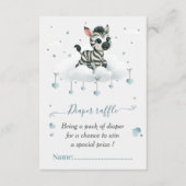 Simple cute little zebra baby shower エンクロージャーカード (正面)