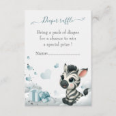 Simple cute little zebra baby shower エンクロージャーカード (正面)