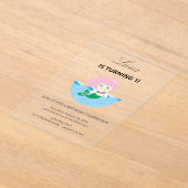 Simple Cute Mermaid Queen Birthday アクリル招待状 (レイダウン)