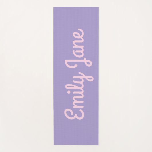 Simple Cute Pink and Purple Script Personalized ヨガマット (正面)