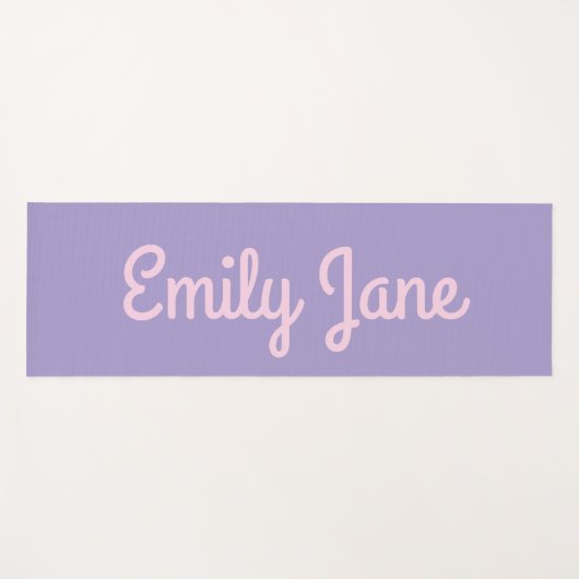 Simple Cute Pink and Purple Script Personalized ヨガマット (正面(横))