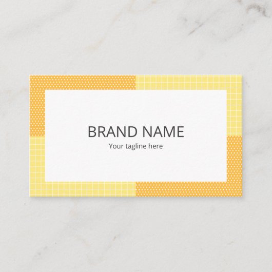 Simple Cute Yellow Orange Dot Check Pattern Backgr 名刺 (正面)
