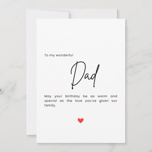 Simple Dad Birthday Card カード (正面)