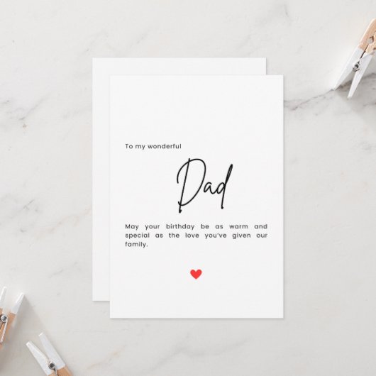 Simple Dad Birthday Card カード (正面/裏面インサイチュ)