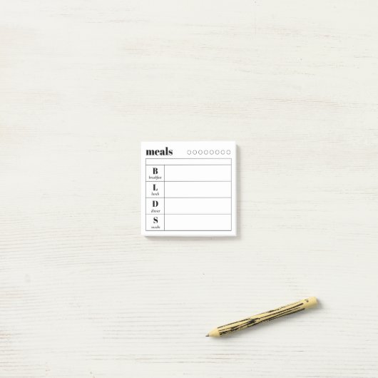 Simple Daily Meal Planner Sticky Notes Pad ポストイット (デスク上)