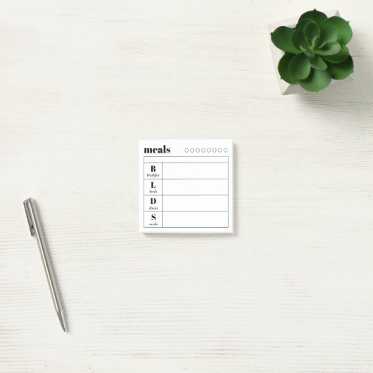 Simple Daily Meal Planner Sticky Notes Pad ポストイット (オフィス)