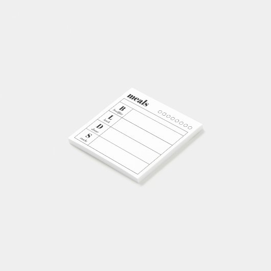 Simple Daily Meal Planner Sticky Notes Pad ポストイット (アングル)