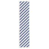 Simple Dark Blue and White Stripes Pattern  ショートテーブルランナー (正面)