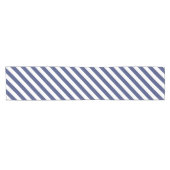 Simple Dark Blue and White Stripes Pattern  ショートテーブルランナー (横)