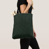 Simple dark green and black line patterned Tote トートバッグ (クローズアップ)