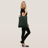 Simple dark green and black line patterned Tote トートバッグ (モデル)