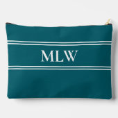 Simple Dark Teal and White Monogram Template アクセサリーポーチ (裏面)
