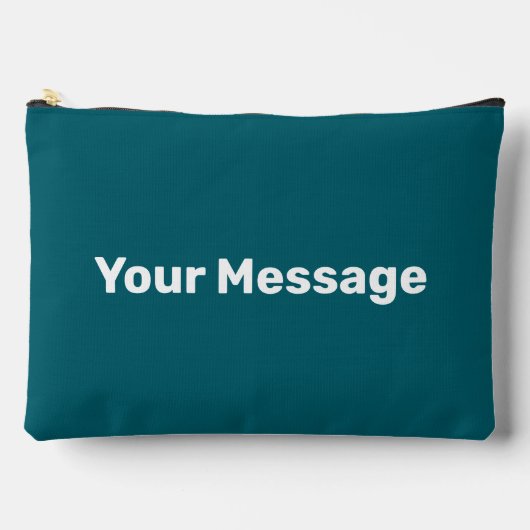 Simple Dark Teal and White Your Message Template アクセサリーポーチ (正面)