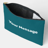 Simple Dark Teal and White Your Message Template アクセサリーポーチ (見開き)