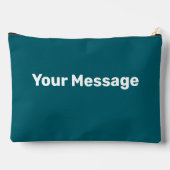 Simple Dark Teal and White Your Message Template アクセサリーポーチ (裏面)