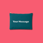 Simple Dark Teal and White Your Message Template アクセサリーポーチ
