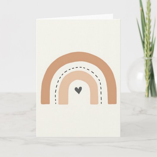Simple Dashed Rainbow Heart Card カード (正面)