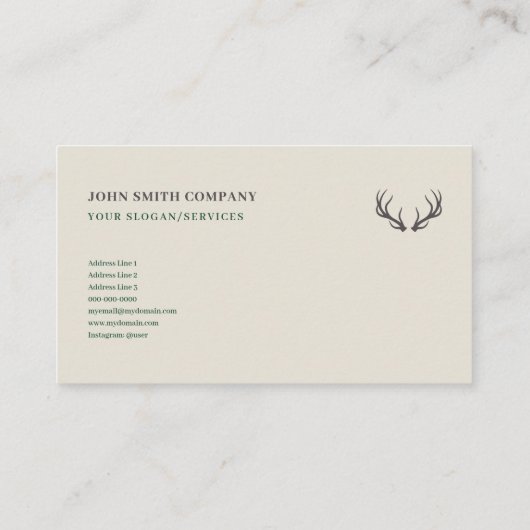 Simple Deer Antlers 名刺 (裏面)