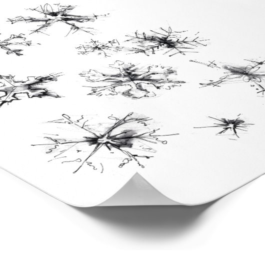 Simple Delicate Snowflakes ポスター (角)