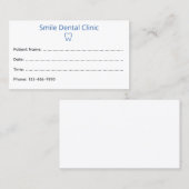 Simple Dental Appointment Card with Tooth Icon 予約カード (正面/裏面)