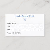 Simple Dental Appointment Card with Tooth Icon 予約カード (正面)