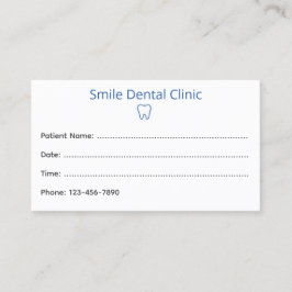 Simple Dental Appointment Card with Tooth Icon 予約カード