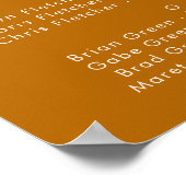 Simple Desert | Burnt Orange Alphabetical Seating ポスター (角)