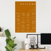 Simple Desert | Burnt Orange Alphabetical Seating ポスター (ホームオフィス)