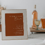 Simple Desert | Terracotta Signature Drinks Sign ポスター<br><div class="desc">This Simple Desert | Terracotta signature drinks sgn is exactly what you're looking for to complete your modern rustic boho wedding. Perfect for either a vintage minimalist western vibe or a retro fall bohemian feel. The minimal natural white script truly pops with this colorful autumn background. You can choose to...</div>