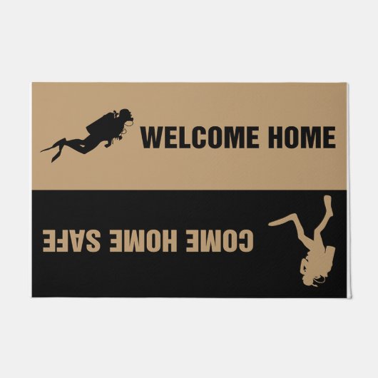 Simple Diving Doormat, Ocean Design ドアマット (正面)