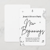 Simple Divorce Party Invite New Beginnings Funny (正面/裏面)