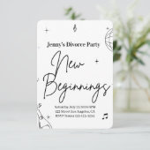 Simple Divorce Party Invite New Beginnings Funny (スタンド正面)