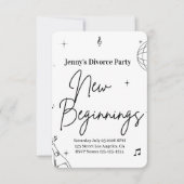 Simple Divorce Party Invite New Beginnings Funny (正面)