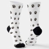 Simple Dog Paw Print Pattern Crew Socks  ソックス (傾斜あり)