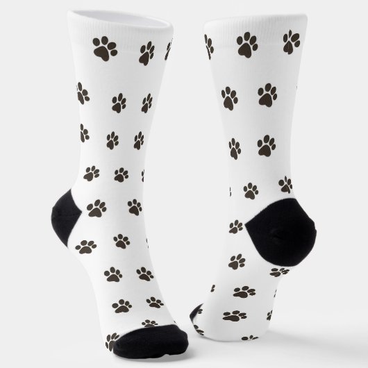 Simple Dog Paw Print Pattern Crew Socks  ソックス (傾斜あり)