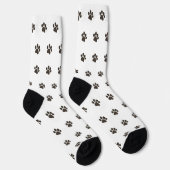 Simple Dog Paw Print Pattern Crew Socks ソックス (右)