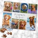 Simple Dog Pet Photo Collage ジグソーパズル<br><div class="desc">Personalized "Best Dog Ever" Jigsaw Puzzle. This simple and elegant jigsaw puzzle is a beautiful way to showcase cherished memories of your beloved dog. The design features space for a favorite photo, with room for their name on the first line and "Best Dog Ever" on the second line in a...</div>