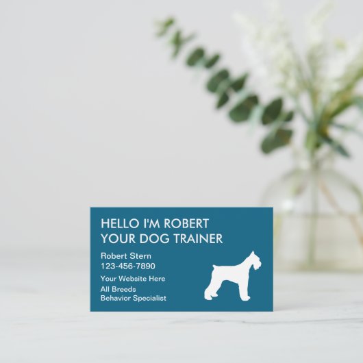 Simple Dog Training Business Cards Design 名刺 (スタンド正面)