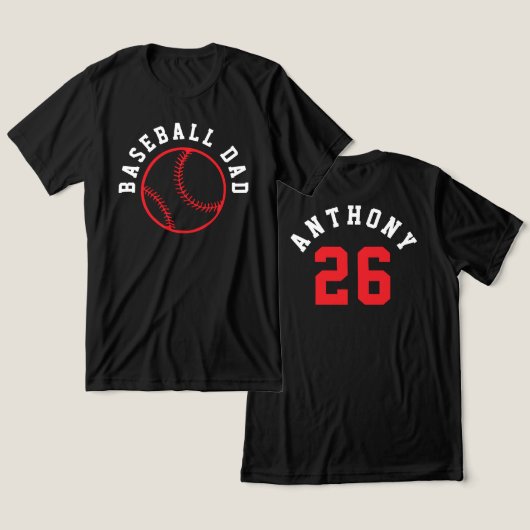 Simple Double-Sided Baseball Parent Kid Name トライブレンドＴシャツ (デザイン正面&裏面)