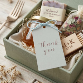 Simple Dove Grey Watercolor Wildflower Floral  ギフトタグ