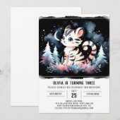 Simple Dreamy Tiger Birthday 招待状 (正面/裏面)