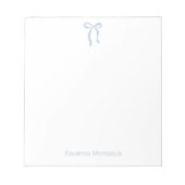 Simple Dusty Blue Bow Script Custom Name Script ノートパッド (正面)