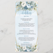 Simple Dusty Blue Floral Eucalyptus Wedding Menu メニュー (正面)