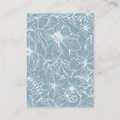 Simple Dusty Blue Floral Garden Wedding Details エンクロージャーカード (裏面)